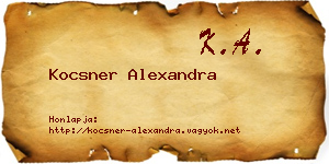 Kocsner Alexandra névjegykártya